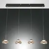 Image de Fabas Luce Suspension Arabella à 4 lampes en ligne, ambre