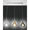 Image de FABAS LUCE 3481-48-297 Suspension Lilas Structure en métal verni blanc et verres borosilicates en trois couleurs Ambre, fumé et transparent