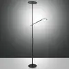 Image de Fabas Luce Lampe sur pied LED Regina avec bras de lecture, 2 lampes, noir