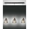 Image de Fabas Luce Britton Plafonnier Suspension Barre Droite Verre Gris Transparent, E27