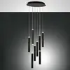 Image de Fabas Luce Suspension LED Prado, noir, 8 lampes, Ø 40 cm, intensité variable