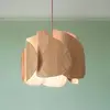 Image de Fabas Luce Pevero suspension en bois de frêne, forme courbe