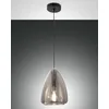 Image de Fabas Luce Britton Plafonnier Dome Suspension Verre Gris Transparent, E27
