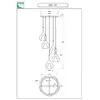 Image de Fabas Luce Suspension Lila, 5 lampes, gris fumé/ambre/clair/vert/bleu