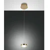 Image de Dunk - Suspension simple en laiton satiné de Fabas Luce - LED 8W dimmable, design moderne