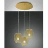 Image de Suspension Camp en métal doré mat Ø500 mm, design moderne et structure élégante pour éclairage intérieur Classe 1 IP20