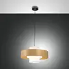 Image de Fabas Luce Suspension Loto, sable, Ø 45 cm, métal, verre, E27