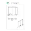 Image de Fabas Luce Suspension LED Brena, cognac, à 3 lampes, intensité variable, CCT