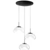 Image de Brena - Suspension Fabas Luce 3 lumières circulaire - LED 30W dimmable - Rosace ronde transparente d.35cm