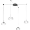 Image de Brena - Suspension transparente décentralisée 4 lumières - Fabas Luce - LED 40W dimmable - Montage décentralisé
