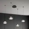 Image de Fabas Luce Suspension LED Brena, à 4 lampes, transparent, verre, CCT, à intensité variable