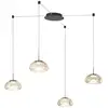 Image de Fabas Luce Suspension LED Brena, à 4 lampes, cognac, verre, CCT, à intensité variable
