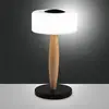 Image de Fabas Luce Lampe de table LED Elea, noir, hauteur 29 cm, verre, bois