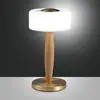 Image de Fabas Luce Lampe de table LED Elea, couleur laiton, hauteur 29 cm, verre, bois