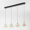 Image de Fabas Luce Suspension LED Lucille, 4 lampes, couleur cognac, CCT