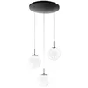Image de Ariel - Suspension circulaire Fabas Luce 3 lumières - LED 21W dimmable - Rosace ronde transparente d.35cm