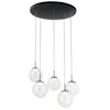 Image de Ariel - Suspension circulaire Fabas Luce 5 lumières - LED 35W dimmable - Rosace ronde transparente d.50cm