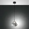 Image de Fabas Luce Suspension LED Deva, gris, verre, Ø 25 cm, CCT, à intensité variable