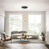 Image de Fabas Luce Suspension LED Deva, à 3 lampes, Ø 50 cm, ambre, CCT, à intensité variable