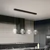 Image de Fabas Luce Suspension LED Ariel, 4 lampes, allongée, variateur à paliers