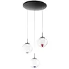 Image de Ariel - Suspension circulaire 3 lumières avec formes Fabas Luce - LED 21W dimmable - Rosace ronde transparente d.35cm