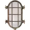 Image de Moretti Luce Lampe hublot ovale Hook, laiton antique, opale