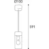 Image de Moretti Luce Suspension Silindar 3358, laiton ancien/transp.