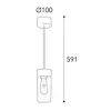 Image de Moretti Luce Suspension Silindar 3358, laiton ancien/opale