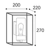 Image de Moretti Luce Applique d'ext. Cubic³ 3363 laiton ancien/transp.