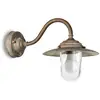 Image de Moretti Luce Applique d'extérieur Chalet, IP44, laiton, verre, saillie 38 cm