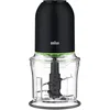 Image de Braun MultiPractic 3 CH3011BK Destructeur de papier à 4 lames en acier inoxydable, 1 fonction poussoir, hachoir à glace, passe au lave-vaisselle, 500 W, noir