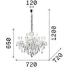 Image de Ideal Lux Lustre Florian couleur chrome, cristal, 12flg.
