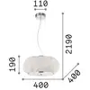 Image de Suspension Pasha d'IDEAL LUX, finition chromée/transparente, Ø 40 cm, verre
