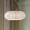 Image de Suspension Pasha d'IDEAL LUX, finition chromée/transparente, Ø 55 cm, verre