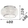 Image de Plafonnier IDEAL LUX Pasha, finition chromée/transparente, Ø 40 cm, verre