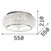 Image de Plafonnier IDEAL LUX Pasha, couleur or, verre, Ø 55 cm