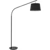 Image de Ideallux Lampadaire arqué Daddi, abat-jour en tissu, noir