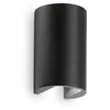Image de Ideal Lux Apollo - Applique murale d'extérieur à 2 ampoules LED Noir IP44