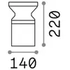 Image de Ideallux Ideal Lux luminaire pour socle Torre anthracite aluminium hauteur 22 cm