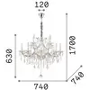 Image de Ideallux Ideal Lux Lustre Napoléon, doré, cristal 12flg.