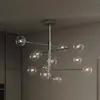 Image de Suspension IDEAL LUX Equinoxe, chrome/transparent, à 12 lampes
