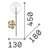 Image de Applique murale IDEAL LUX Equinoxe, chrome/transparent, hauteur 45 cm