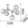 Image de Ideallux Ideal Lux plafonnier Nodi, chrome, verre, à 5 lampes