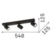 Image de Ideallux Ideal Lux spot pour plafond Rudy Round, noir, à 3 lampes, métal