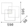 Image de Ideallux Ideal Lux applique murale LED Frame noir à 3 lampes 59 x 59,5 cm