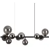 Image de Suspension IDEAL LUX Perlage, longueur 81 cm, noir/fumé, à 10 lampes