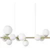 Image de IDEAL LUX Perlage, suspension, longueur 81 cm, laiton/blanc, à 10 lampes