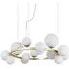 Image de Suspension IDEAL LUX Perlage laiton/blanc 14 branches Ø 85 cm