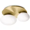 Image de Ideal Lux NINFEA Plafonnier DecoratiGlass Rond à 2 Lumières Laiton