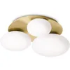 Image de Ideal Lux NINFEA Plafonnier rond à 3 lumières DecoratiGlass Laiton